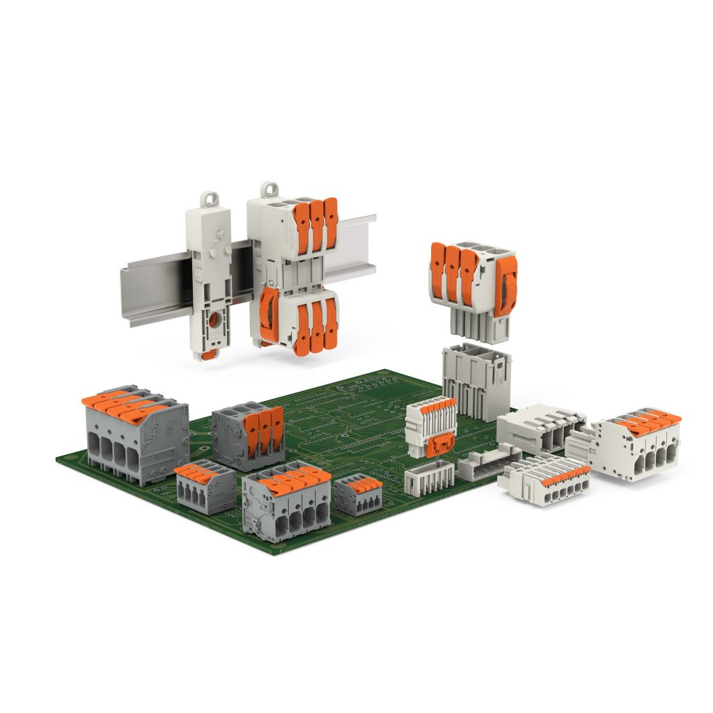 Роз'єми та клеми з важелем для PCB